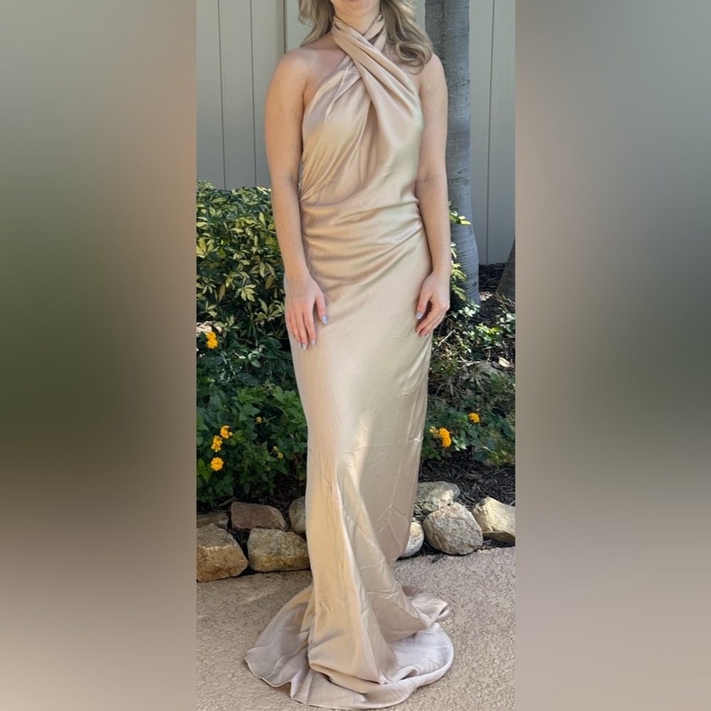 Elegant Gold Satin Skirt